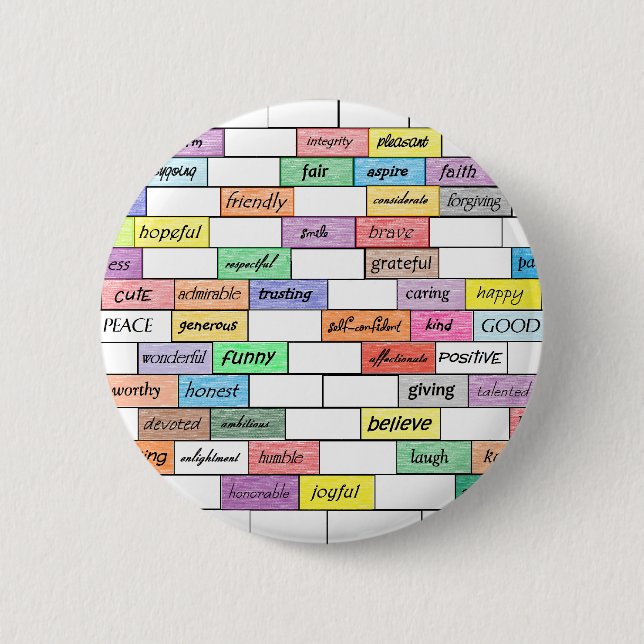 Regenbogen der inspirierend Graffiti Button (Vorderseite)