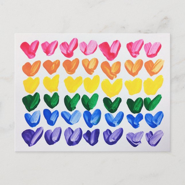 Regenbogen der Liebe - Spaß - Farbenfrohe, handgem Postkarte (Vorderseite)