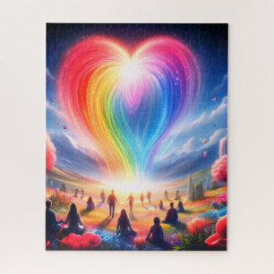 Regenbogen der Liebe überall auf der Welt 16x20 50 Puzzle
