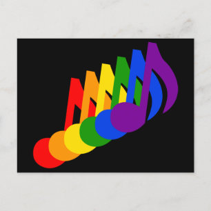 Regenbogen der Musical Notes Graphic Postkarte