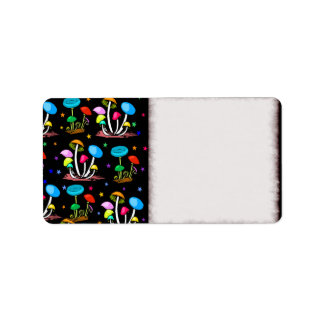 Regenbogen der Pilze Adressaufkleber