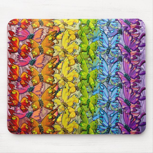 Regenbogen der Schmetterlinge Mousepad (Vorne)