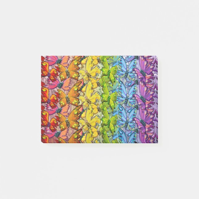 Regenbogen der Schmetterlinge Post-it Klebezettel (Vorderseite)