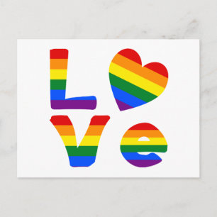Regenbogen der schwulen Liebe Postkarte