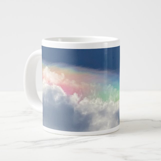 Regenbogen des Himmels Jumbo-Tasse (Vorderseite Links)