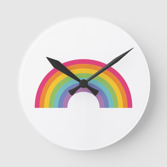 Regenbogen des Pride-Tages Runde Wanduhr (Vorderseite)