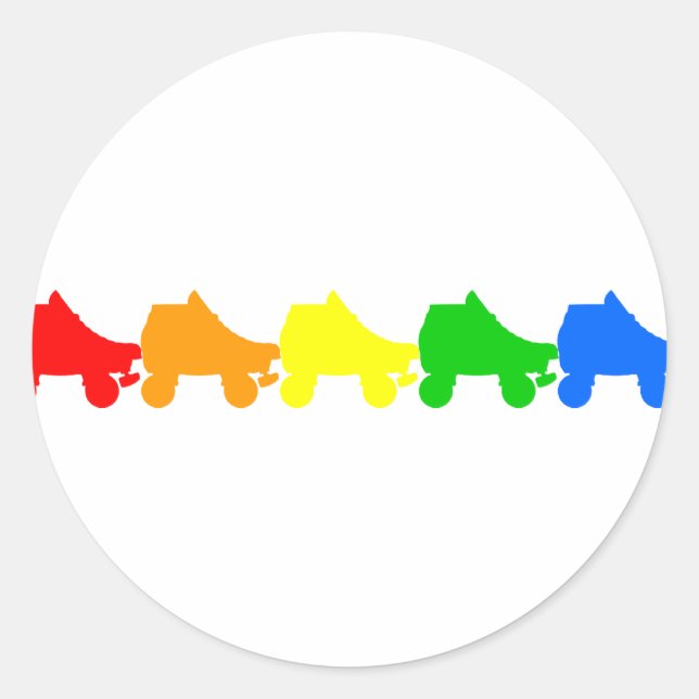 Regenbogen des Skate Runder Aufkleber (Vorderseite)
