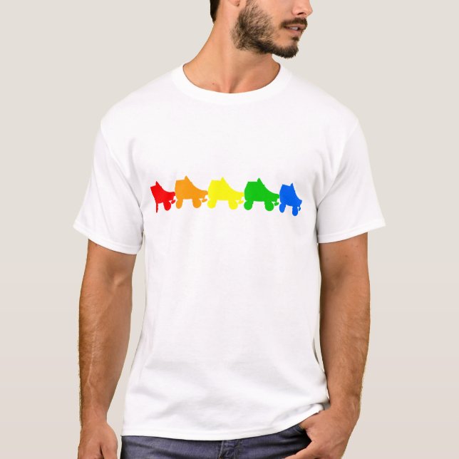Regenbogen des Skate T-Shirt (Vorderseite)