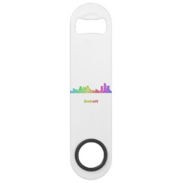 Regenbogen-Detroit-Skyline Speedflaschenöffner