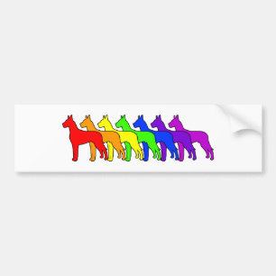Regenbogen-Deutsche Dogge Autoaufkleber