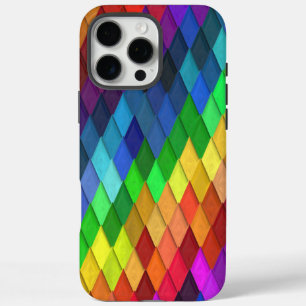 Regenbogen-Diamant-Geometrisches Muster iPhone 16 Pro Max Hülle