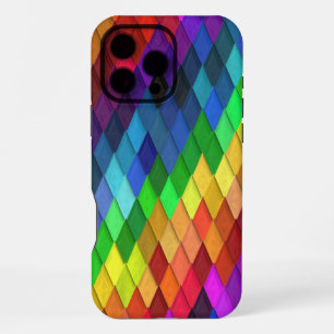 Regenbogen-Diamant-Geometrisches Muster iPhone 16 Pro Max Hülle
