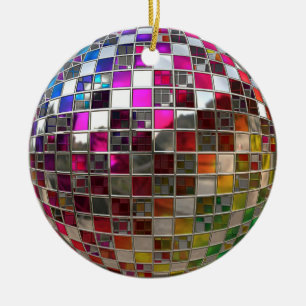 Regenbogen-Disco-Ball-Spiegel-Verzierung Keramikornament