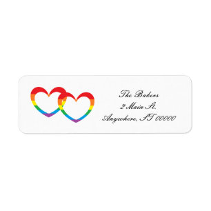 "Regenbogen-doppelte Herz-" Adressen-Etiketten