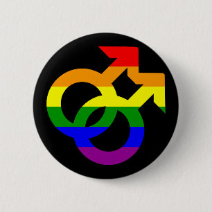 Regenbogen-doppeltes männliches Symbol Button
