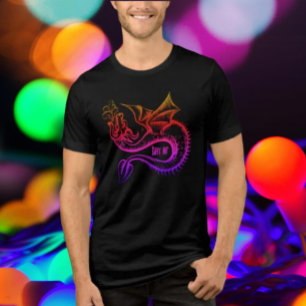 Regenbogen-Drache mit schwuler AF-Farbstufung Tri-Blend Shirt