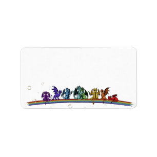 Regenbogen-Drachen Adressaufkleber