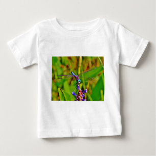 Regenbogen-Dragonfly und Blume Baby T-shirt
