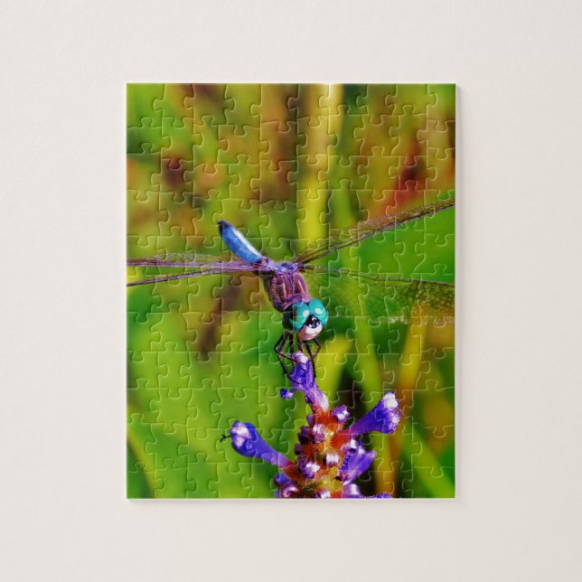 Regenbogen-Dragonfly und Blume Puzzle (Vertikal)