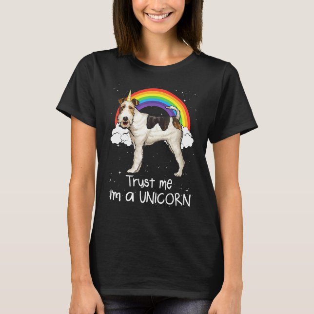 Regenbogen-Draht-Fuchs-Terrier Trau Mir Ich Bin Ei T-Shirt (Vorderseite)