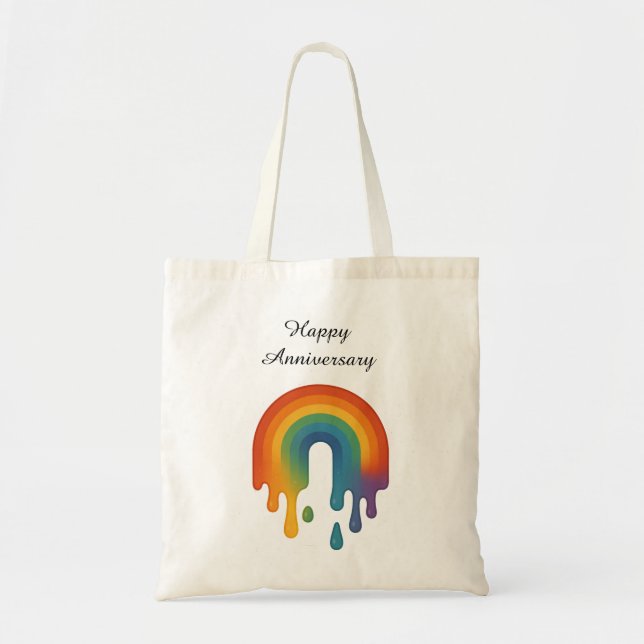 Regenbogen-Driving-Rainbow - Happy Anniversary Tragetasche (Vorne)
