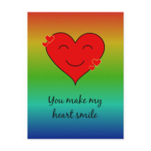 Regenbogen, du bringst mein Herz Lächeln Postkarte