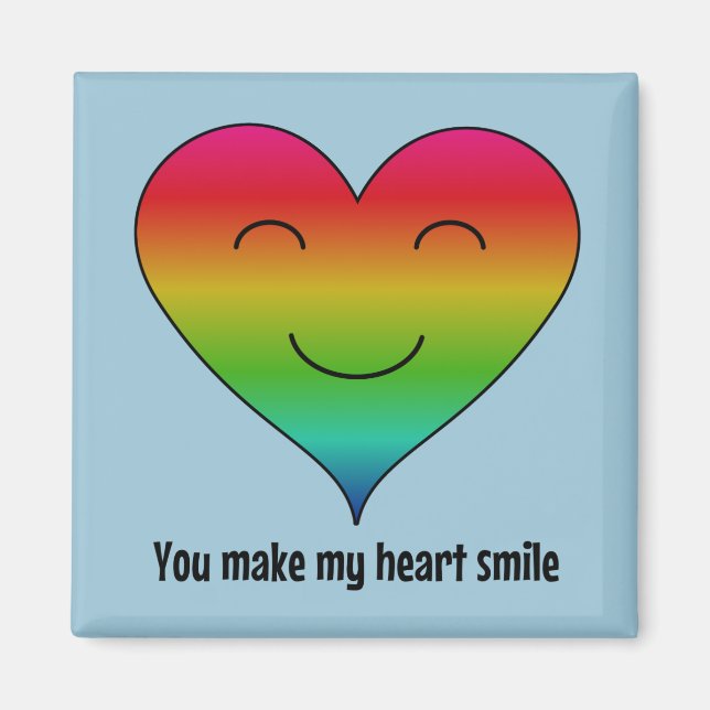 Regenbogen, du bringst mein Herz zum Lächeln Magnet (Vorne)