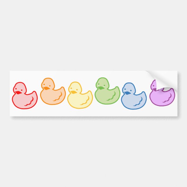 Regenbogen Duckies Autoaufkleber (Vorne)