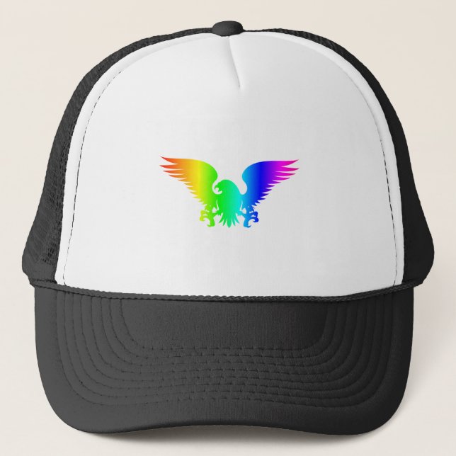Regenbogen Eagle Truckerkappe (Vorderseite)