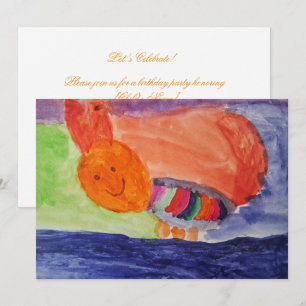 Regenbogen-Eichhörnchen-Kindergeburtstagsfeier Einladung