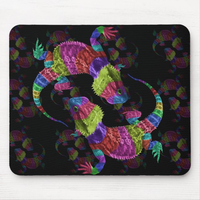Regenbogen-Eidechsen Mousepad (Vorne)