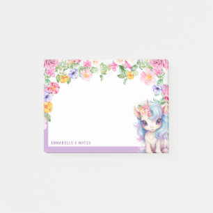 Regenbogen Einhorn Benutzername Blumen Kinder Schu Post-it Klebezettel