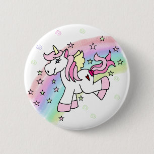 Regenbogen-Einhorn Button