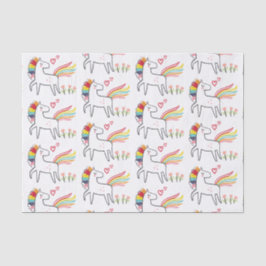 Regenbogen-Einhorn-Geburtstags-Name Seidenpapier