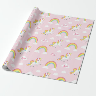 Regenbogen-Einhorn-Geschenkpapier (personalisiert) Geschenkpapier