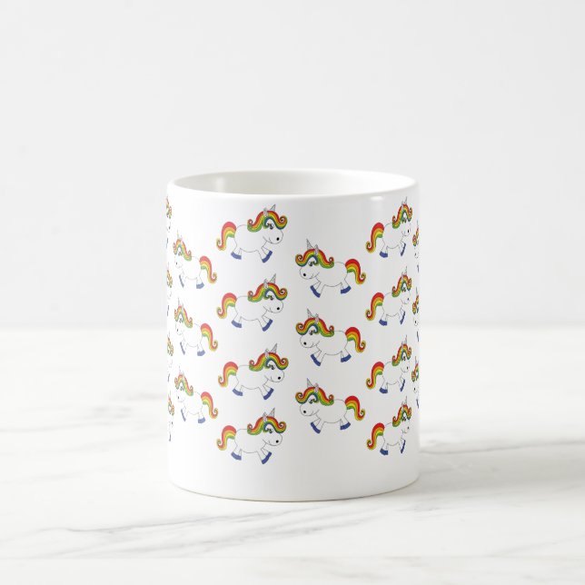Regenbogen-Einhorn Kaffeetasse (Mittel)