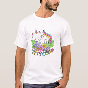 Regenbogen-Einhorn-Katze Kittycorn Langarm-T-Shirt T-Shirt