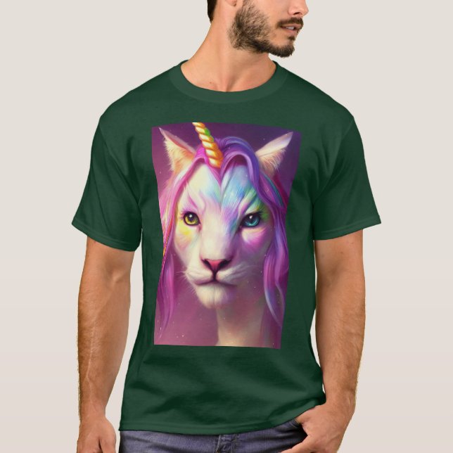 Regenbogen-Einhorn-Katzen-Freunde-Junge T-Shirt (Vorderseite)
