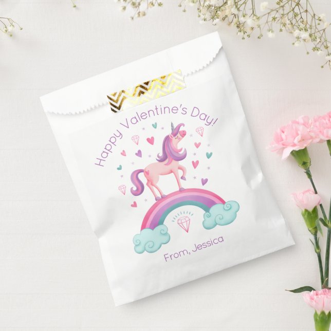 Regenbogen-Einhorn-Kinder-Valentinstag-Tüte Geschenktütchen (Versiegelt)