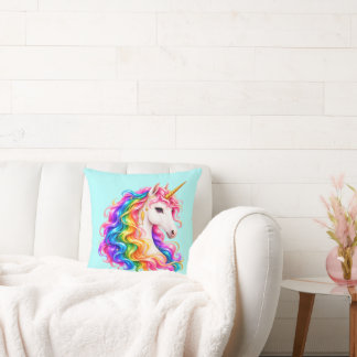 Regenbogen-Einhorn Kissen