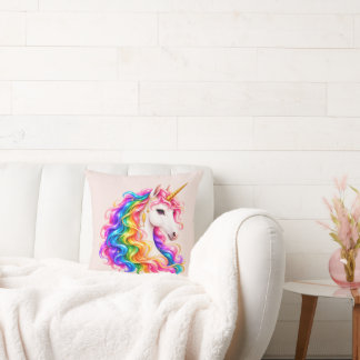 Regenbogen-Einhorn Kissen