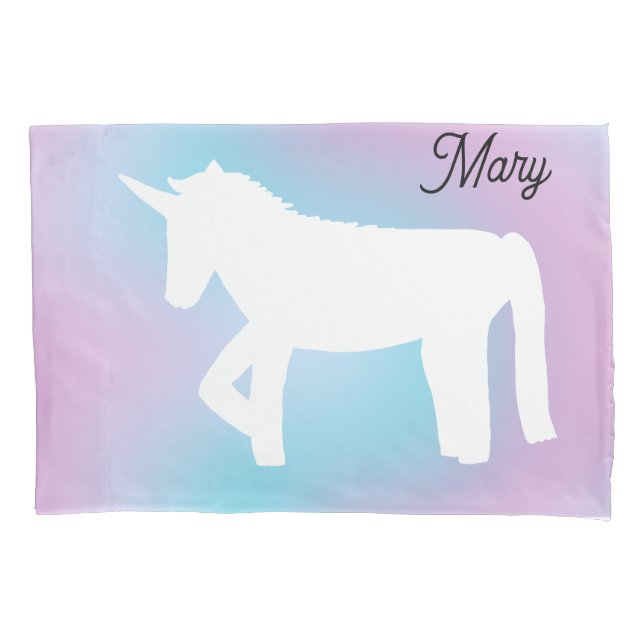 Regenbogen Einhorn Kissenbezug (Vorderseite)