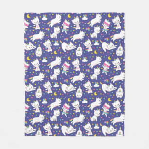 Regenbogen-Einhorn-Kitty Fleecedecke