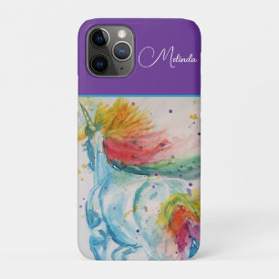 Regenbogen Einhorn Lila Aquarell Mädchen Geburtsta Case-Mate iPhone Hülle