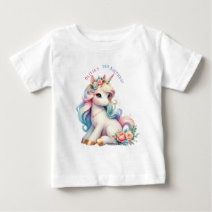 Regenbogen-Einhorn-Magischer Geburtstag Baby T-shirt