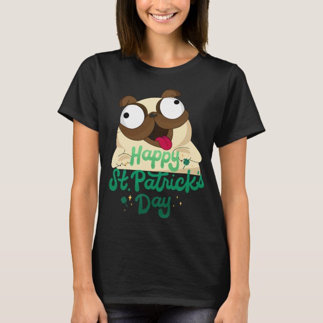 Regenbogen Einhorn Mops T-Shirt (Vorderseite)
