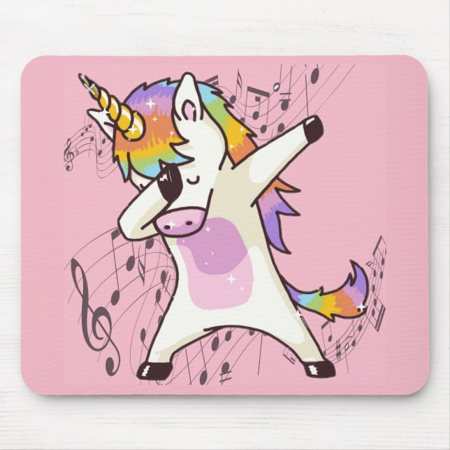 Regenbogen-Einhorn Mousepad (Vorne)