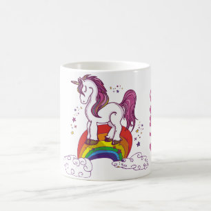Regenbogen-Einhorn Personnalisable Kaffeetasse