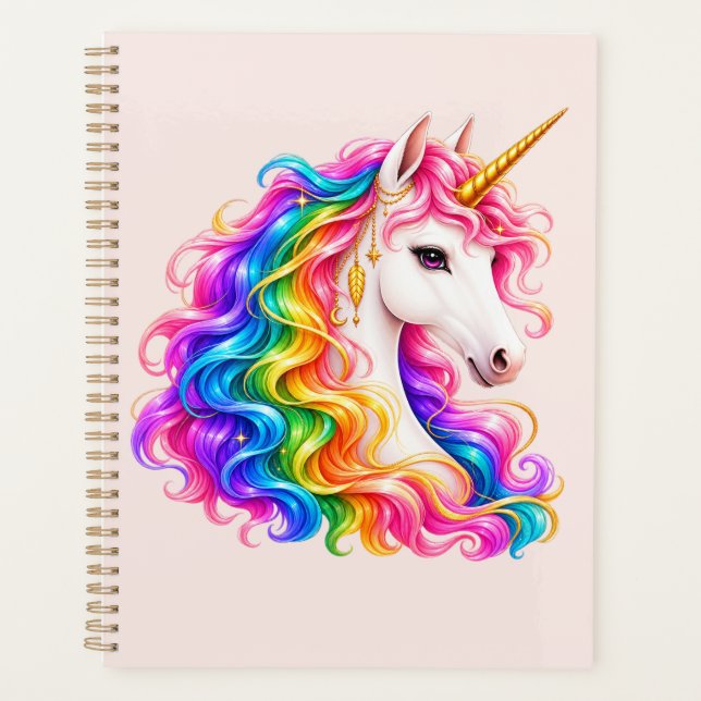 Regenbogen-Einhorn Planer (Vorderseite)