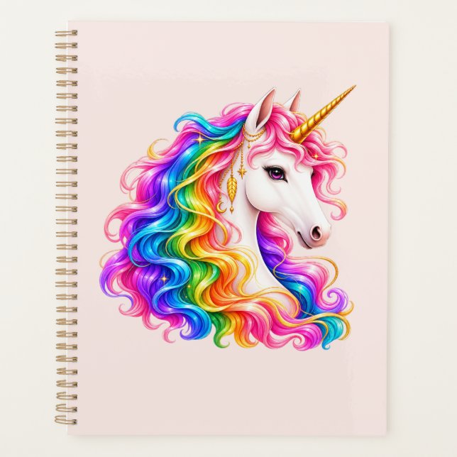 Regenbogen-Einhorn Planer (Vorderseite)